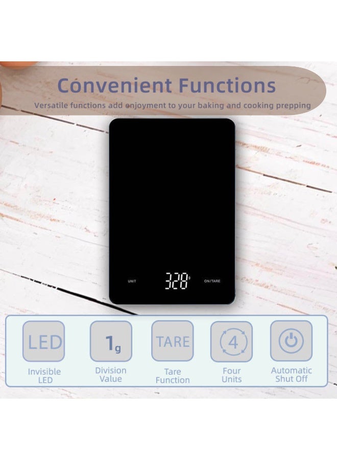 ARABIQO Digital Kitchen Food Scale 11lb / 5kg, 1g High Precision Kitchen Scale with Tare Function, LCD Display, Grams & Ounces Weight Scale for Baking, Cooking, Nutrition & Meal Prep - Image 5